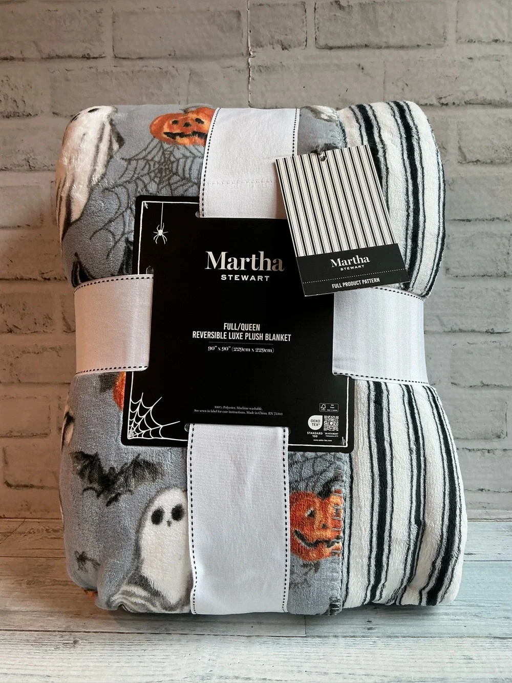 MARTHA STEWART Queen Size 90” x 90” Ghost Halloween Blanket